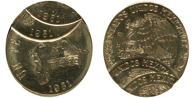 Пример за такава монета е едно мексиканско песо от 1981г.