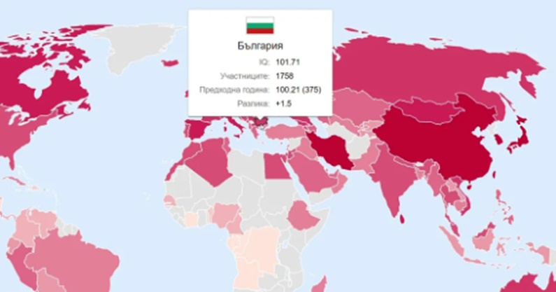 България e 16-a в света по коефициент на интелигентност на населението